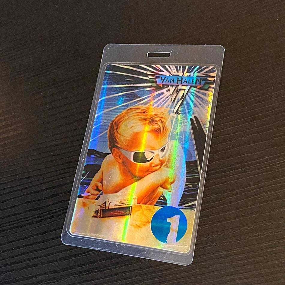 1984 Baby w/ Sunglasses Holographic Laminated Backstage Pass - Image 3