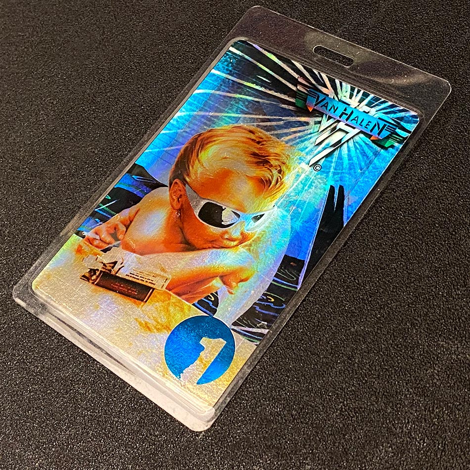 1984 Baby w/ Sunglasses Holographic Laminated Backstage Pass - Image 4