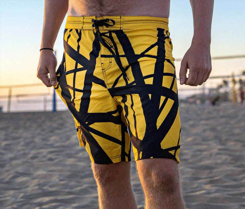Yellow/Black Stripes Board Shorts - Image 2