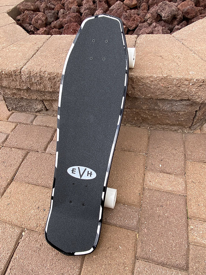 EVH White & Black Stripes Skateboard - Image 4