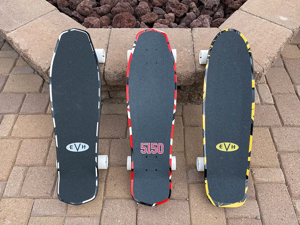 EVH White & Black Stripes Skateboard - Image 7