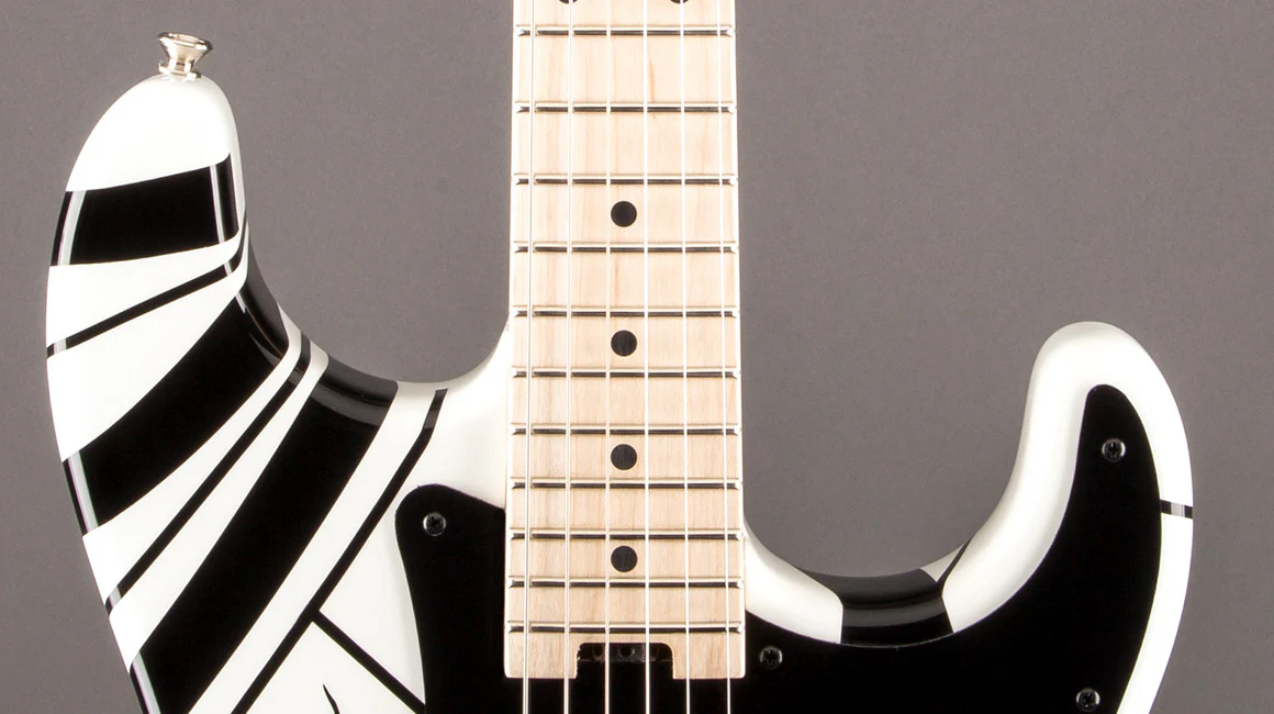 Eddie Van Halen Striped Series Electric Guitar — White with Black Stripes - Image 5