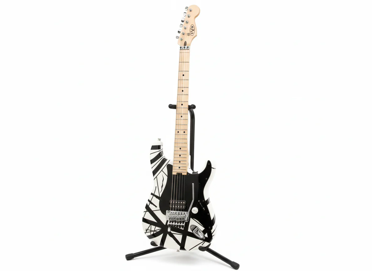 Eddie Van Halen Striped Series Electric Guitar — White with Black Stripes - Image 6