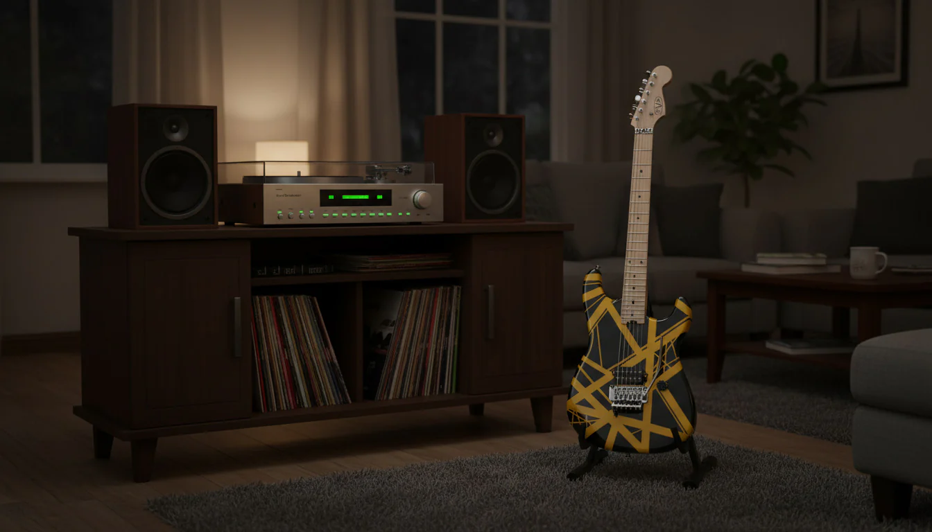 Eddie Van Halen Striped Series Electric Guitar — Black with Yellow Stripes - Image 3