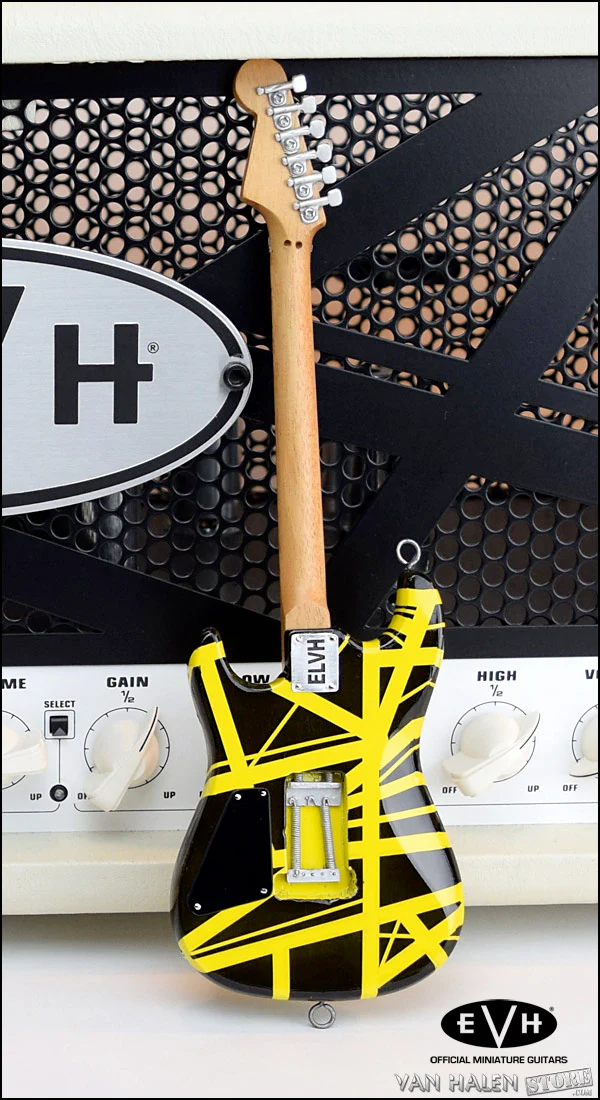 EVH Black and Yellow Mini Guitar - Image 5