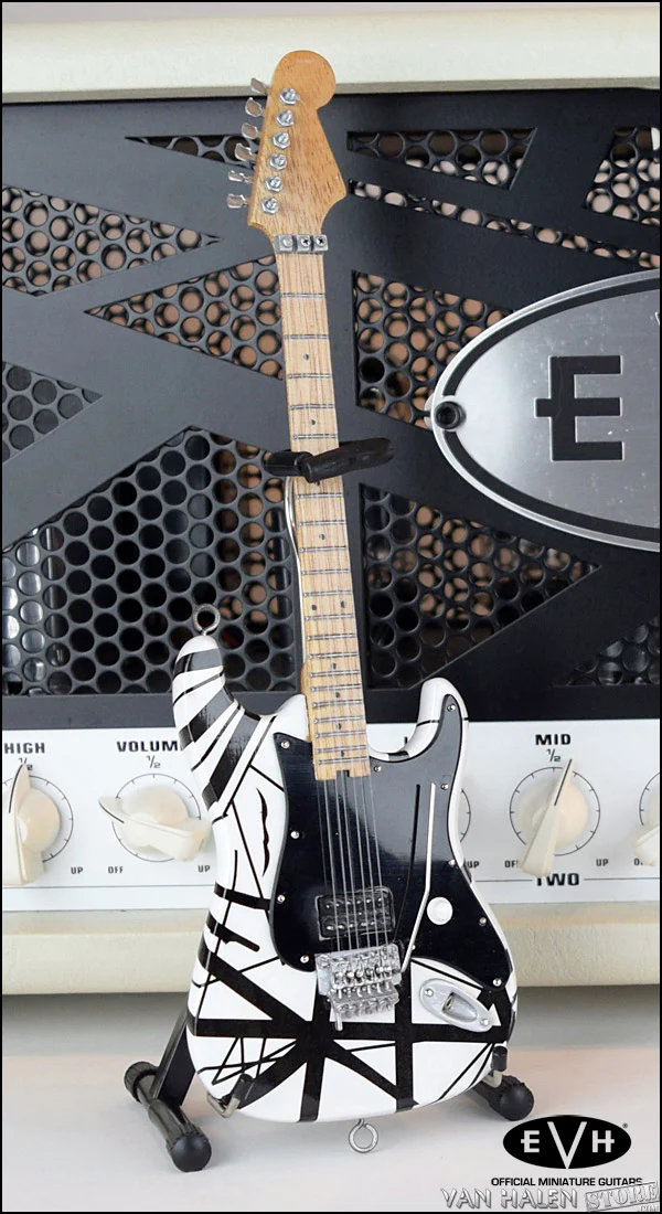 EVH Black and White Mini Guitar - Image 3