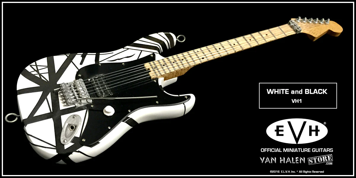 EVH Black and White Mini Guitar - Image 6