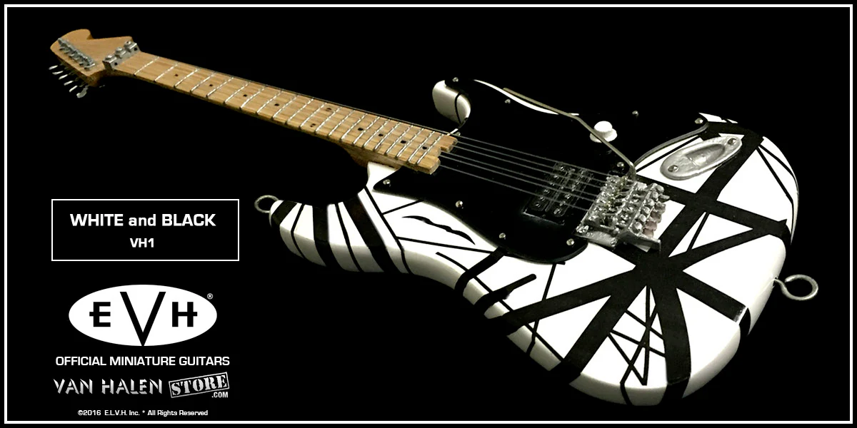 EVH Black and White Mini Guitar - Image 7