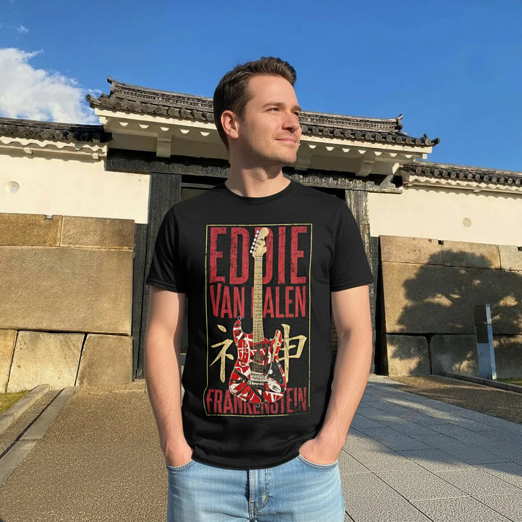 Eddie Van Halen Japanese Script Guitar God Tee - Image 4
