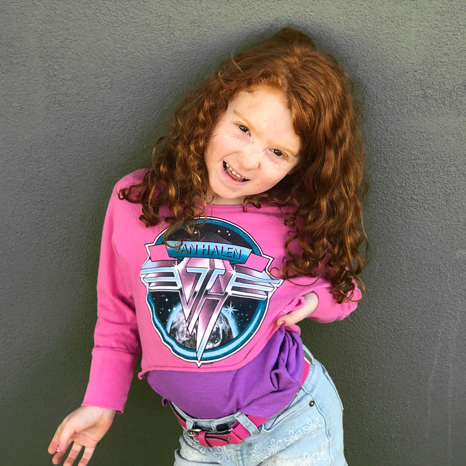 Girl's Pink Van Halen Tee - Image 5