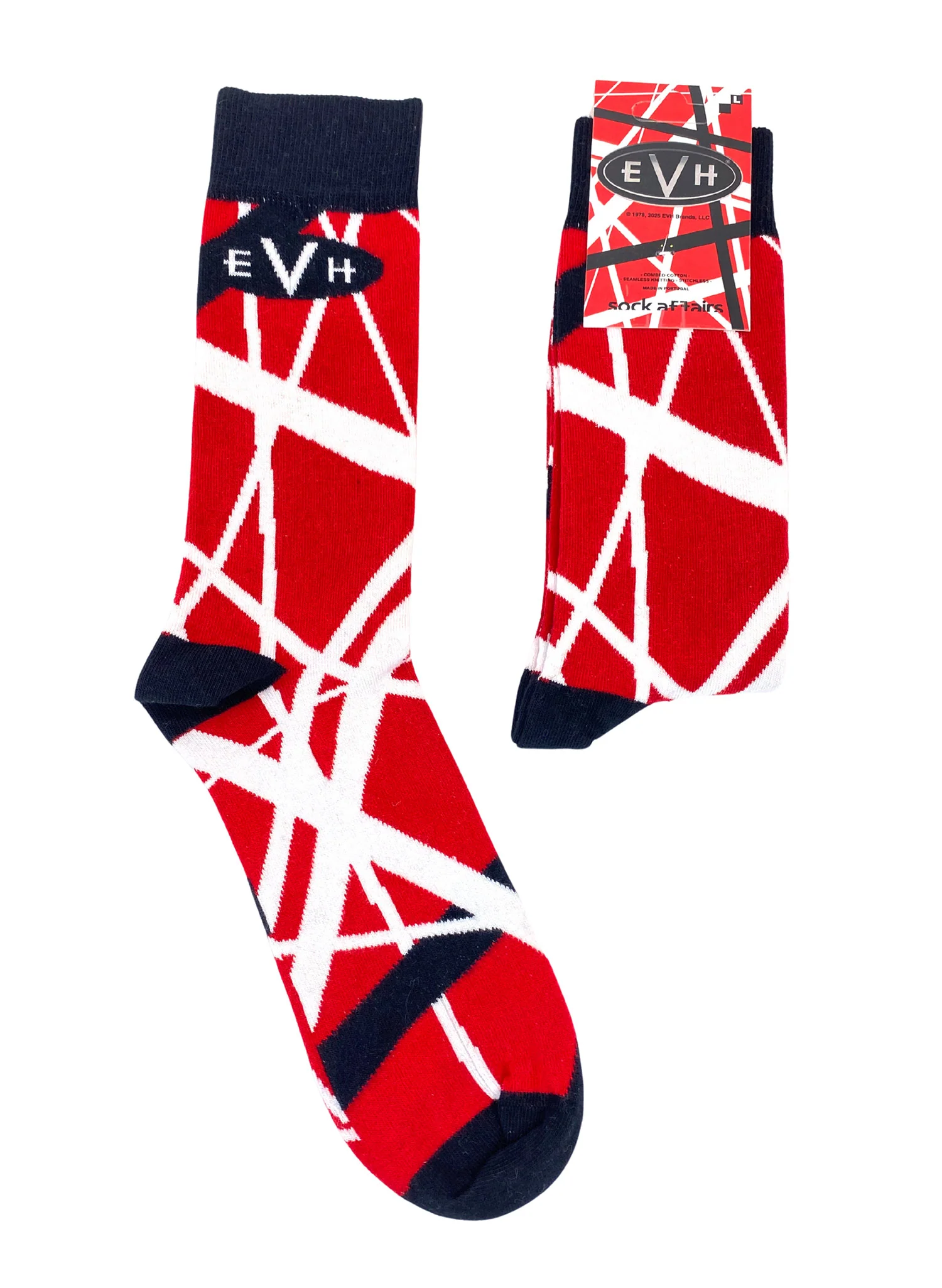 EVH Striped Red, Black & White Socks - Image 5